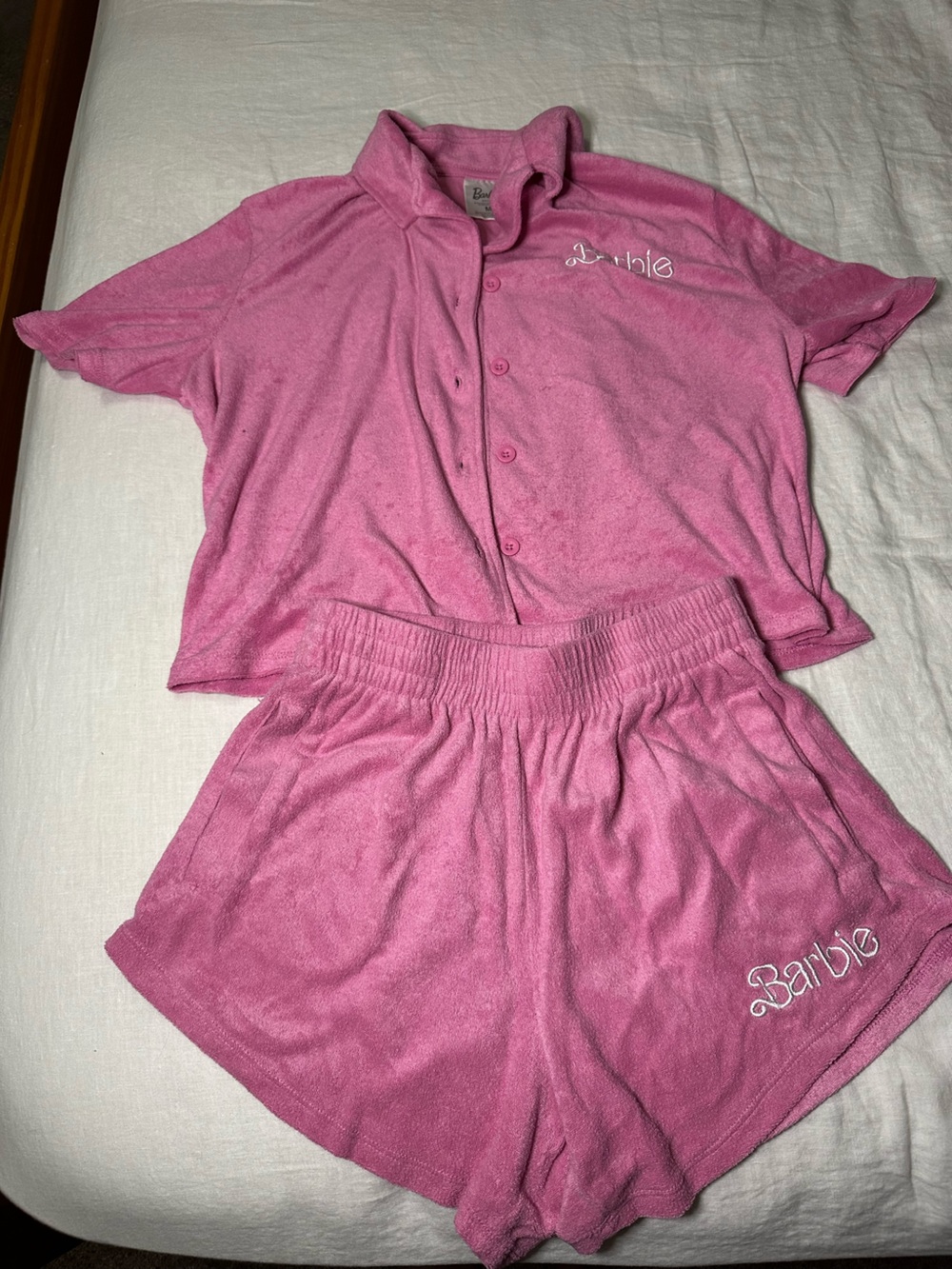 Malibu Beach Barbie Pink Two-Piece Terry Cloth Lounge Set